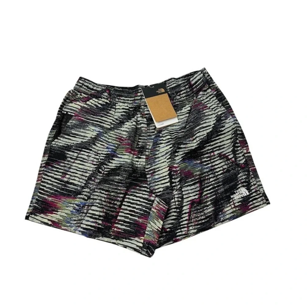 The North Face Mens Pull-On Shorts TNF Black Beta Abstract Print SMALL‎